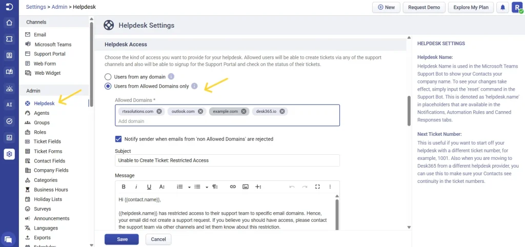 helpdesk-allowed-domains-desk365