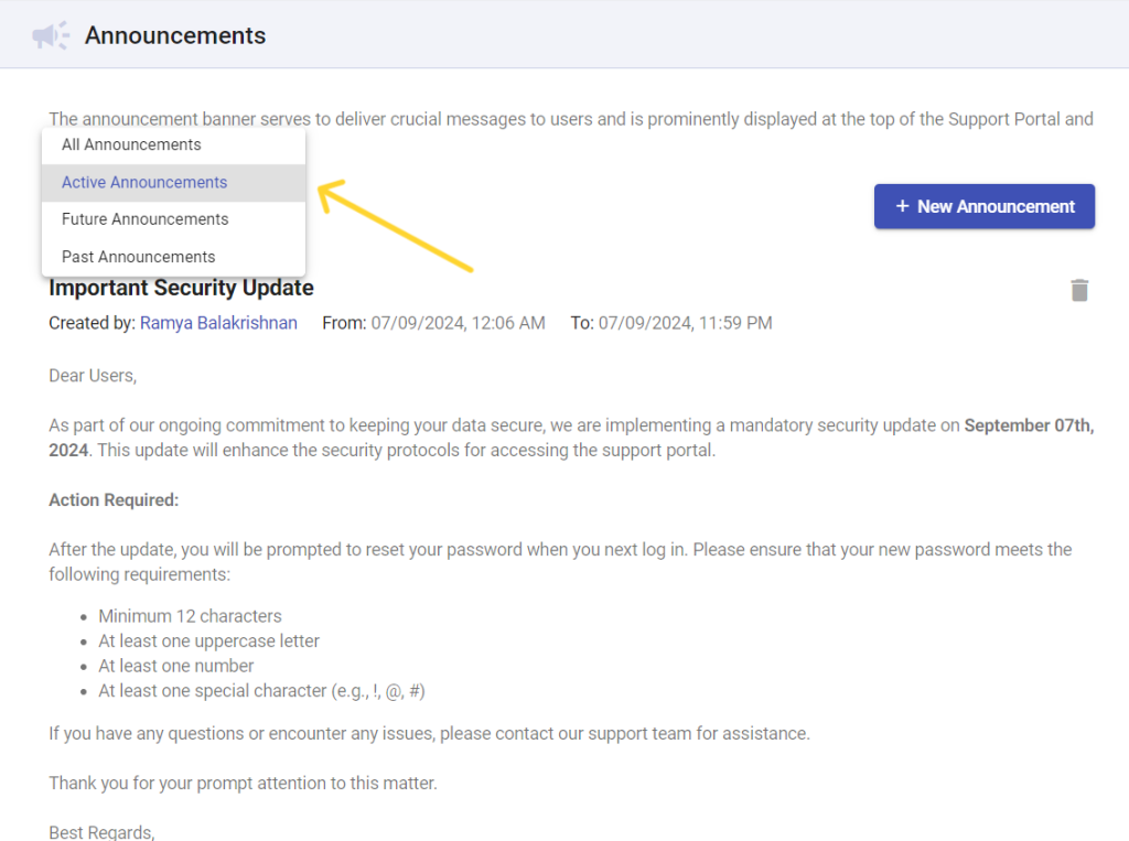 announcement-drop-down-desk365