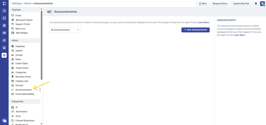 desk365-helpdesk-ticketing-system-announcements-feature