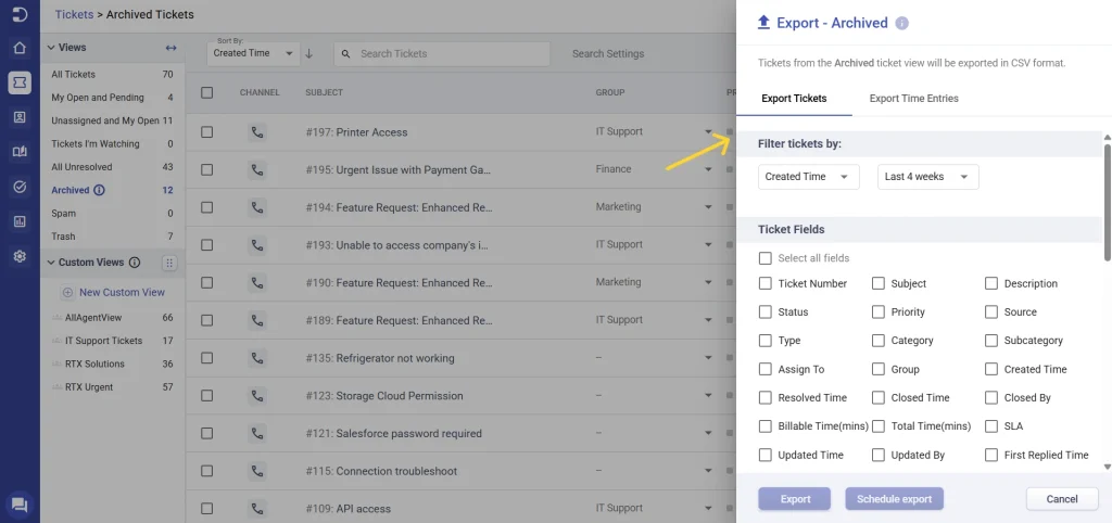 export-archived-tickets-desk365