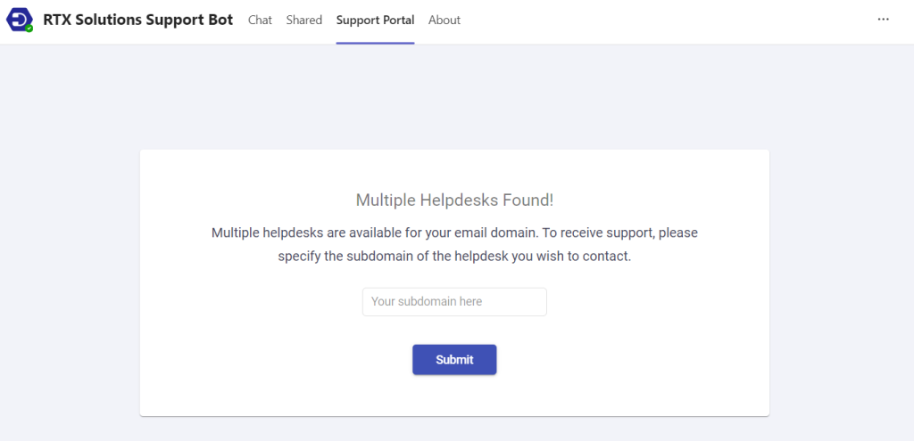 handling multiple helpdesks for a single email domain desk365 support bot