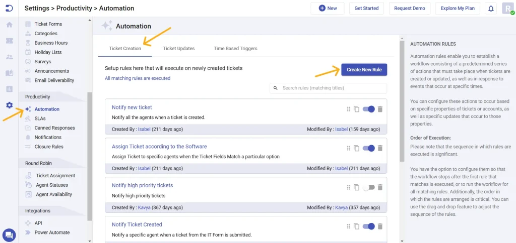 accessing-automation-feature-in-desk365