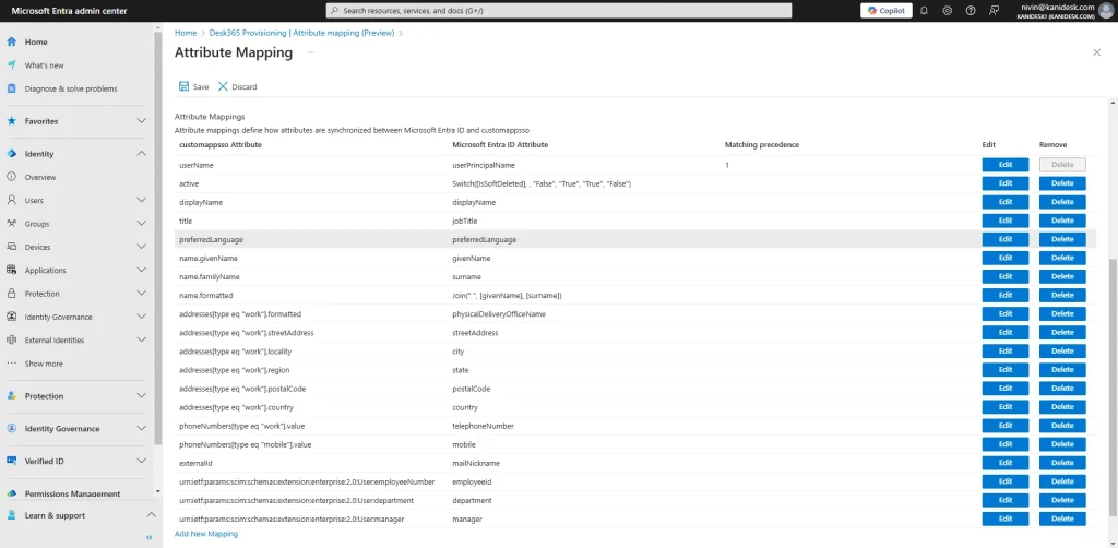 attribute-mapping-microsoft-entra-id-desk365