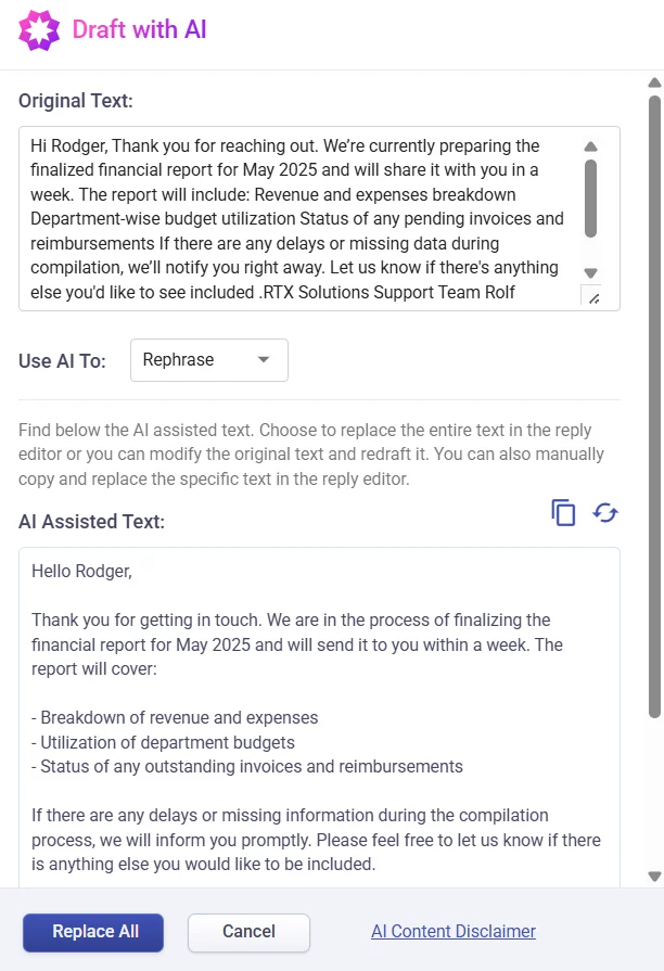 draft-with-ai-rephrase-option-desk365