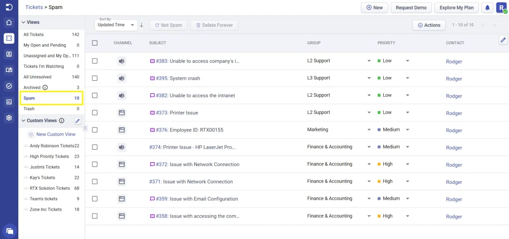 spam-ticket-view-desk365-helpdesk