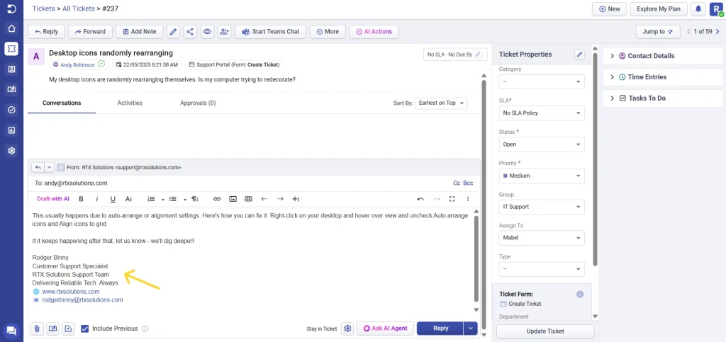 agent-signature-in-desk365-helpdesk-ticketing