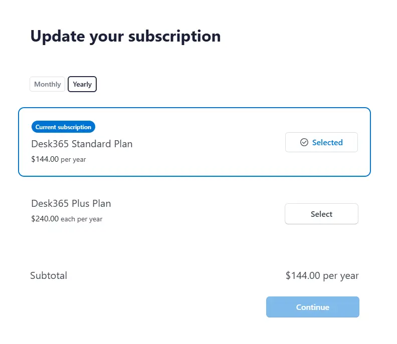 current-standard-plan-subscription-selected