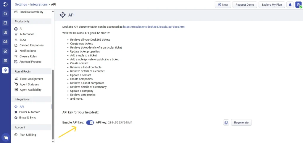 desk365-obtaining-api-key-for-helpdesk-desk365