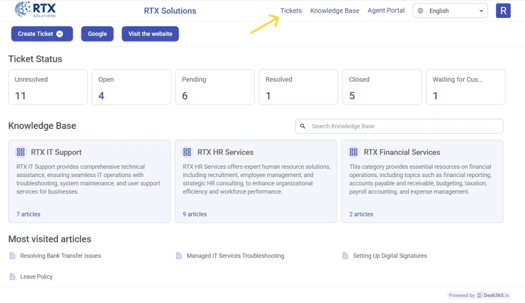 desk365-support-portal-tickets-tab