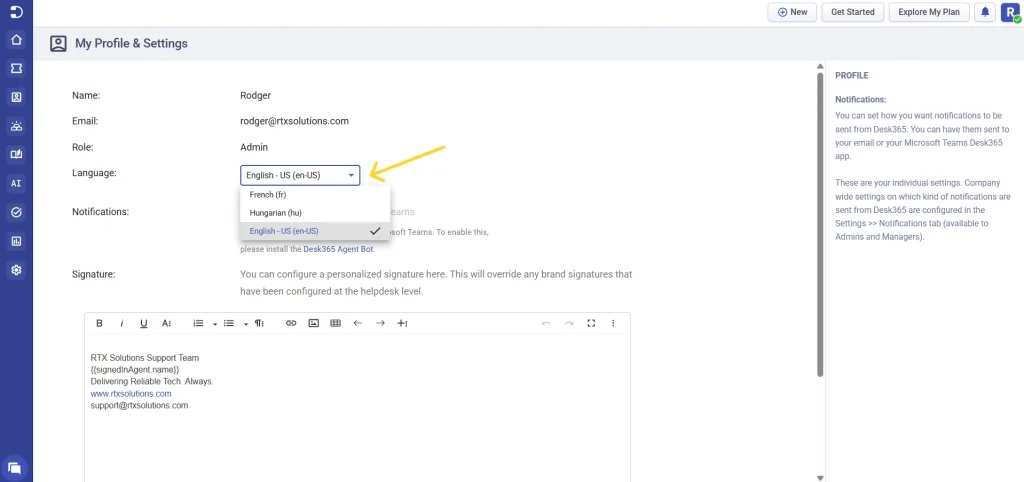 changing-language-in-agent-portal