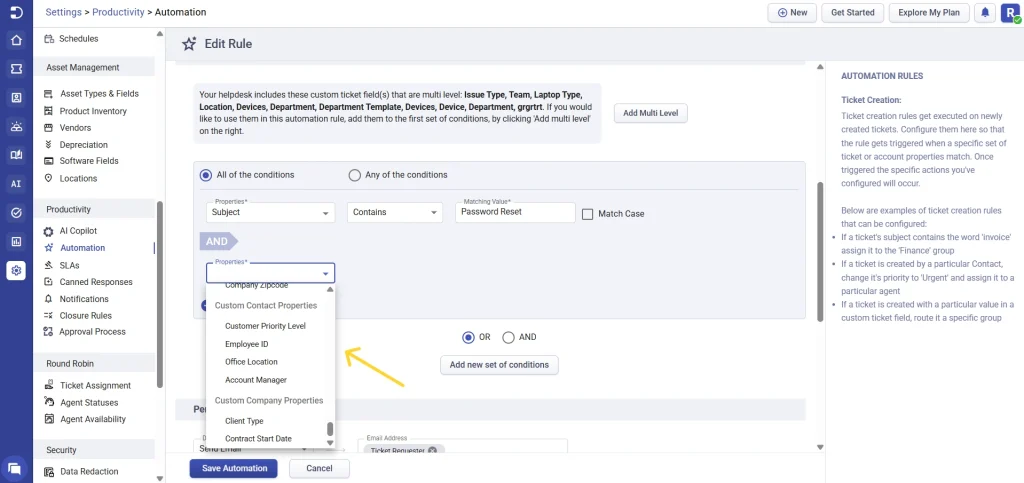 custom-contact-company-fields-in-automation-rules-desk365