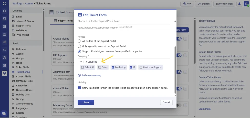 department-visibility-in-ticket-forms-desk365
