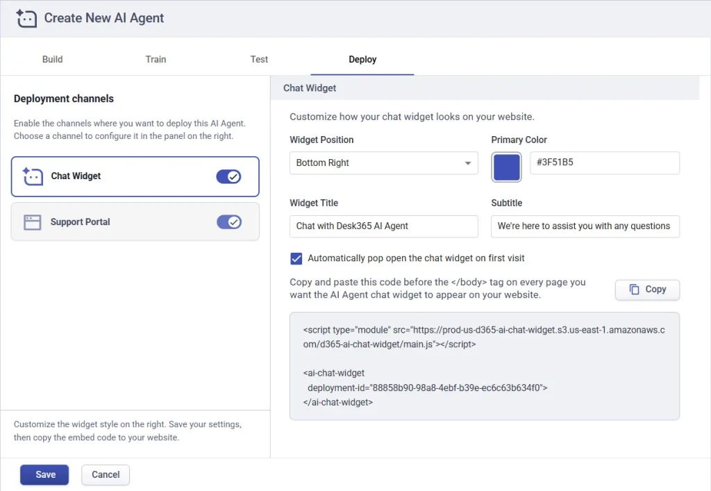 deploy-ai-agent-chat-widget-desk365