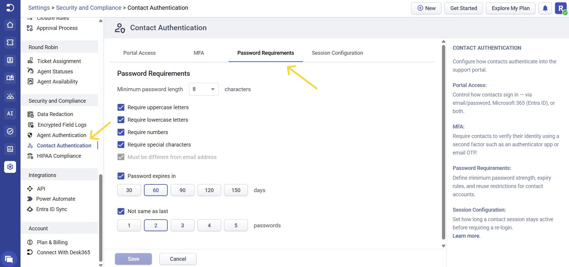 Custom Password Policy in Desk365