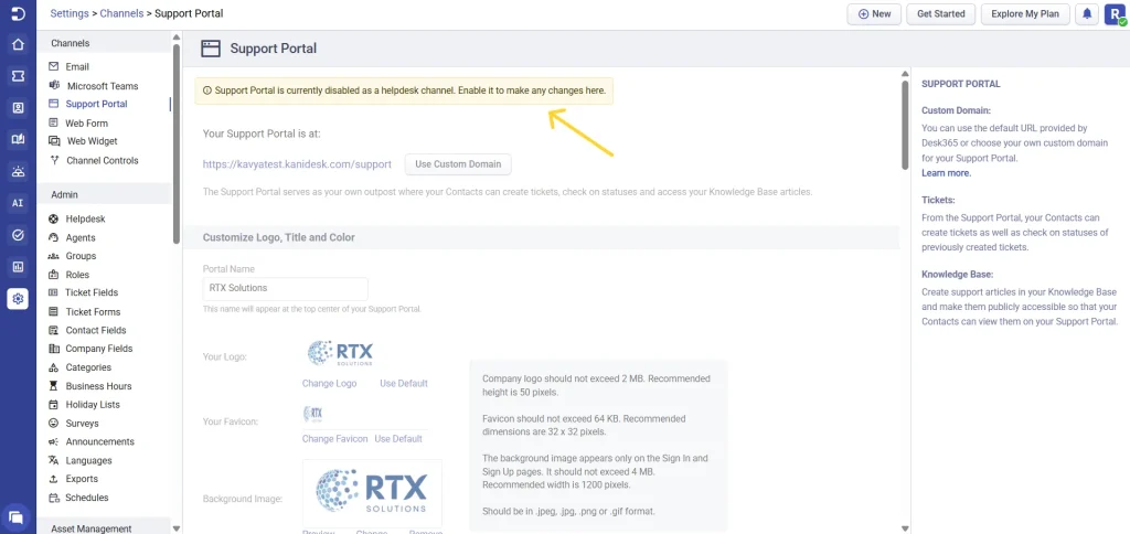 support-portal-customization-disabled-desk365