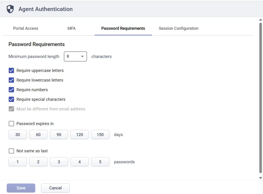 agent-authentication-using-password-requirements
