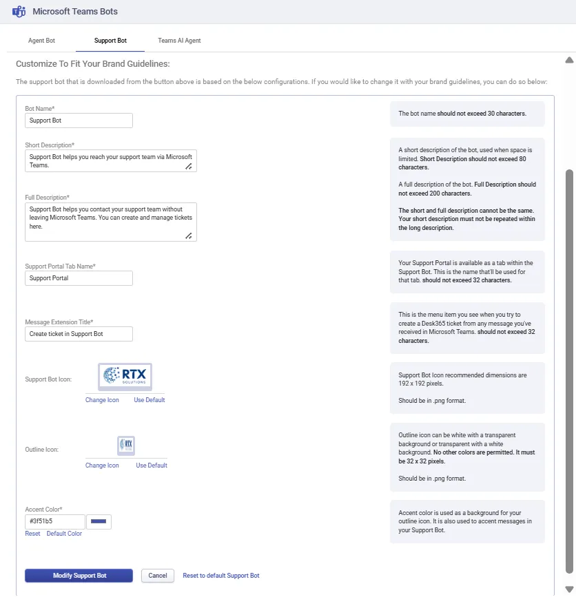 modify-microsoft-teams-support-bot-desk365