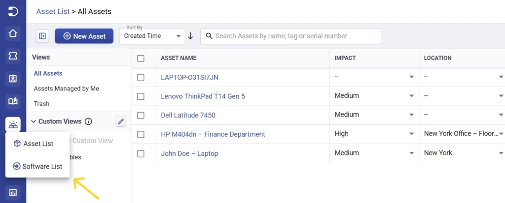 Asset list - CV